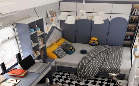 Thiết kế phòng ngủ cho bé trai màu xanh ấn tượng nhất